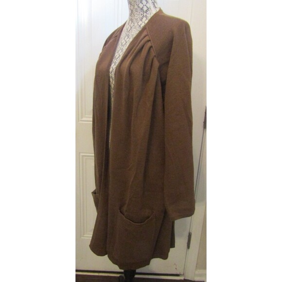 Vintage Agatha Brown Duster Italian Wool Brown Cardigan Sweater Size L - Picture 4 of 7